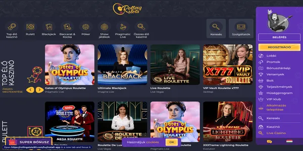 Rolling Slot Casino ponudba iger na mobilnem telefonu